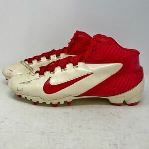Nike Alpha Speed TD White Red Football Cleats Mens Size 13.5